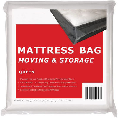 プラスチック明確なマットレスのマットレスMoving&amp;Storageのための袋によって高められるマットレスの保護装置カバー